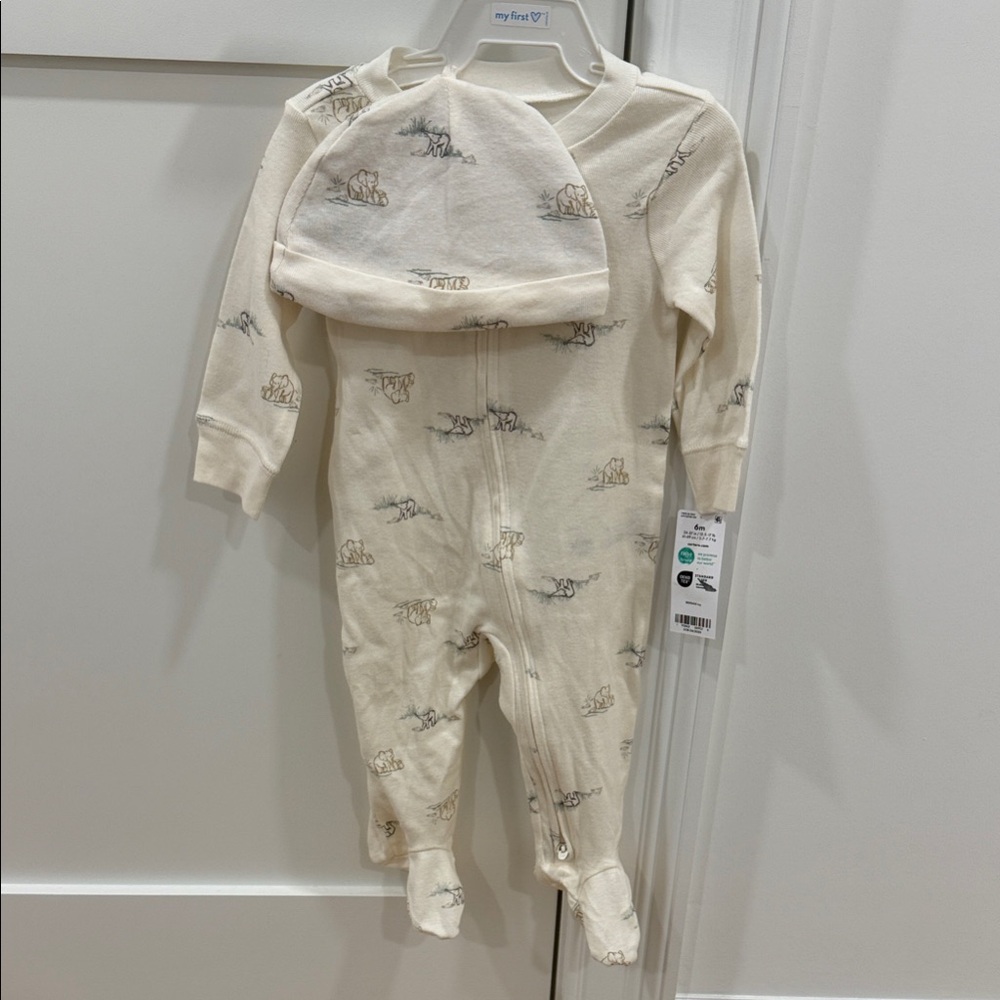 Carter's Cream Baby Footie with Hat